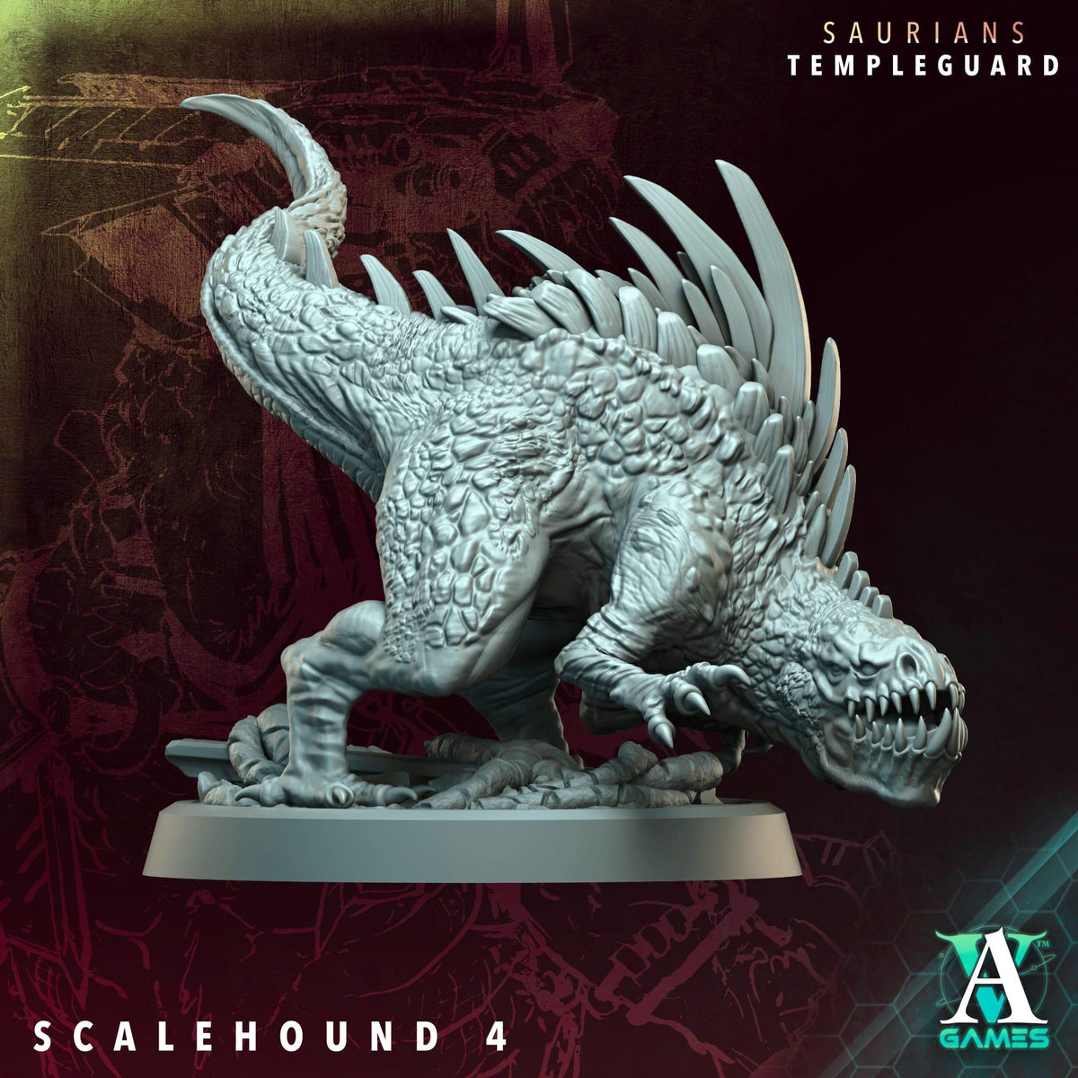 3D Printed Scalehound by Archvillain Games
