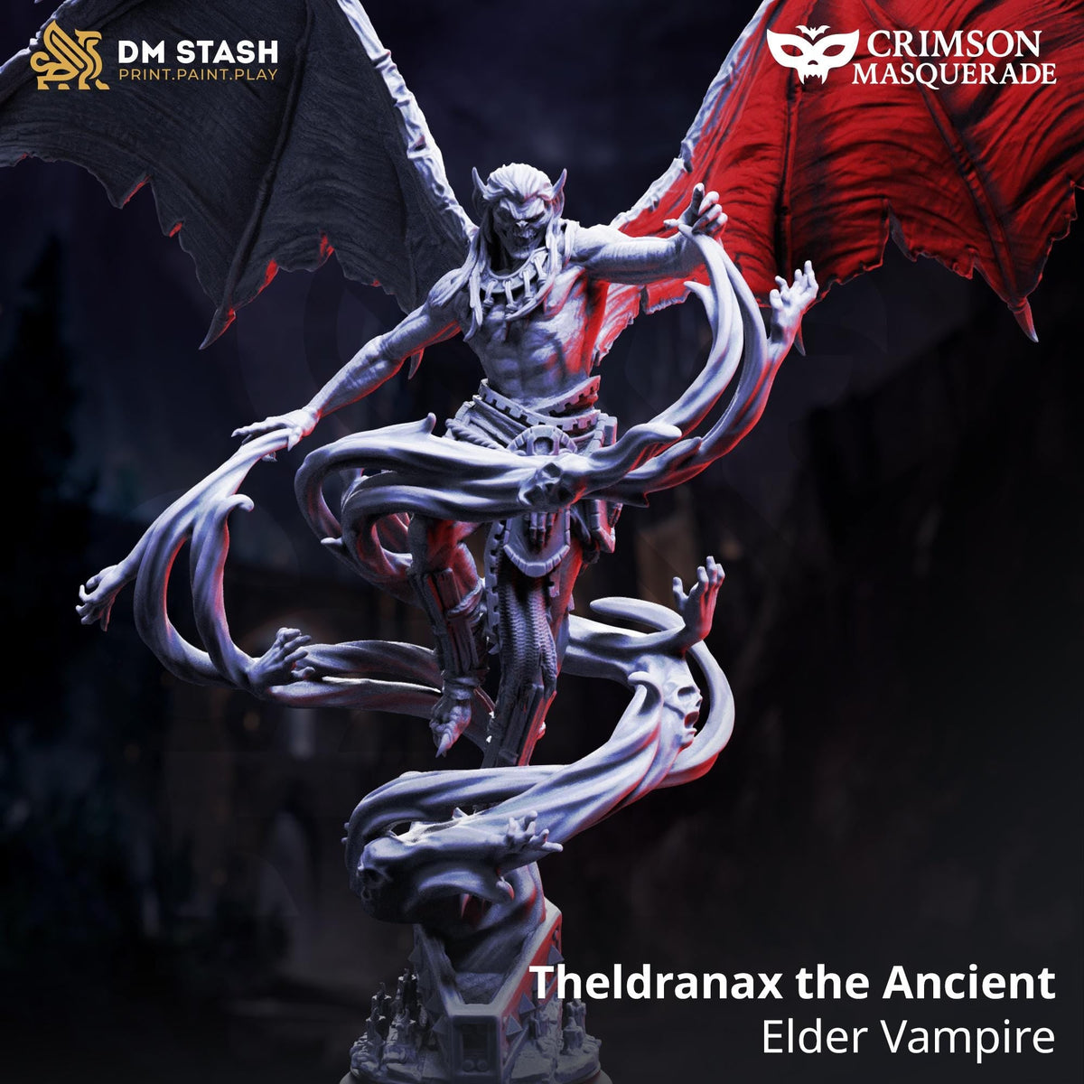 3D Printed Elder Vampire - Theldranax the Ancient by DM Stash