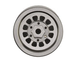 Injora INJW1015TI 1.0" Turbine Aluminum Deep Dish Micro Crawler Beadlock Wheels (Titanium) (4) w/Brass Rings (20.3g ea) (-4.7mm Offset)