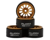Injora INJW7005GD-19 0.7" D19 Ripple Aluminum Micro Crawler Beadlock Wheels (Gold) (4) (4.2g ea) (0.5mm Offset)