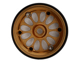 Injora INJW7005GD-19 0.7" D19 Ripple Aluminum Micro Crawler Beadlock Wheels (Gold) (4) (4.2g ea) (0.5mm Offset)