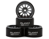 Injora INJW7005TI-19 0.7" D19 Ripple Aluminum Micro Crawler Beadlock Wheels (Grey) (4) (4.2g ea) (0.5mm Offset)