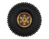 Injora INJW7502GD-T7030 Ascent-32 0.75 XHX-Pin Tires w/Six-Spoke Aluminum Bead-lock Wheels (S5) (Gold) (4) (5g ea) (44mm OD)
