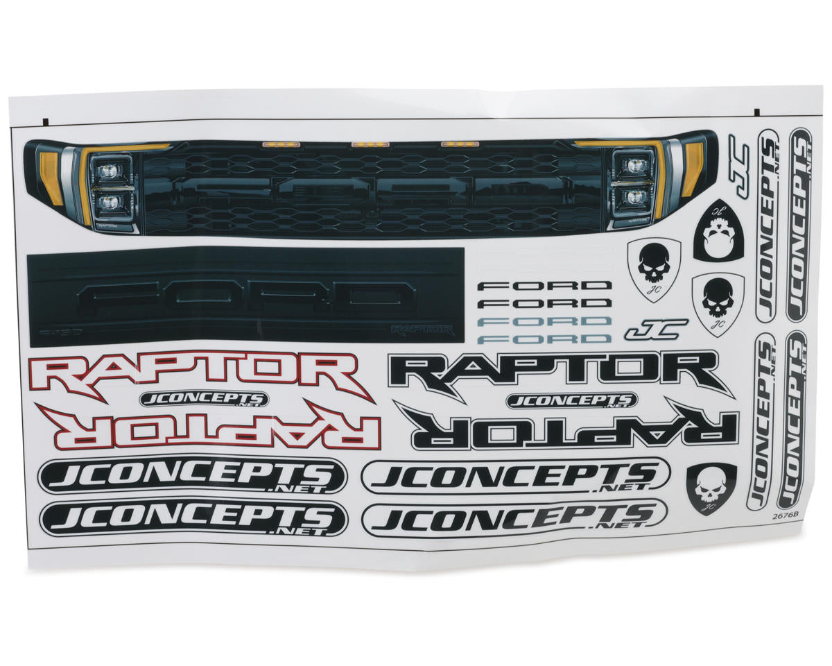 JConcepts JCO0460 2023 Ford Raptor Monster Truck Pre-Trimmed Body for Traxxas® X-Maxx® (Clear)