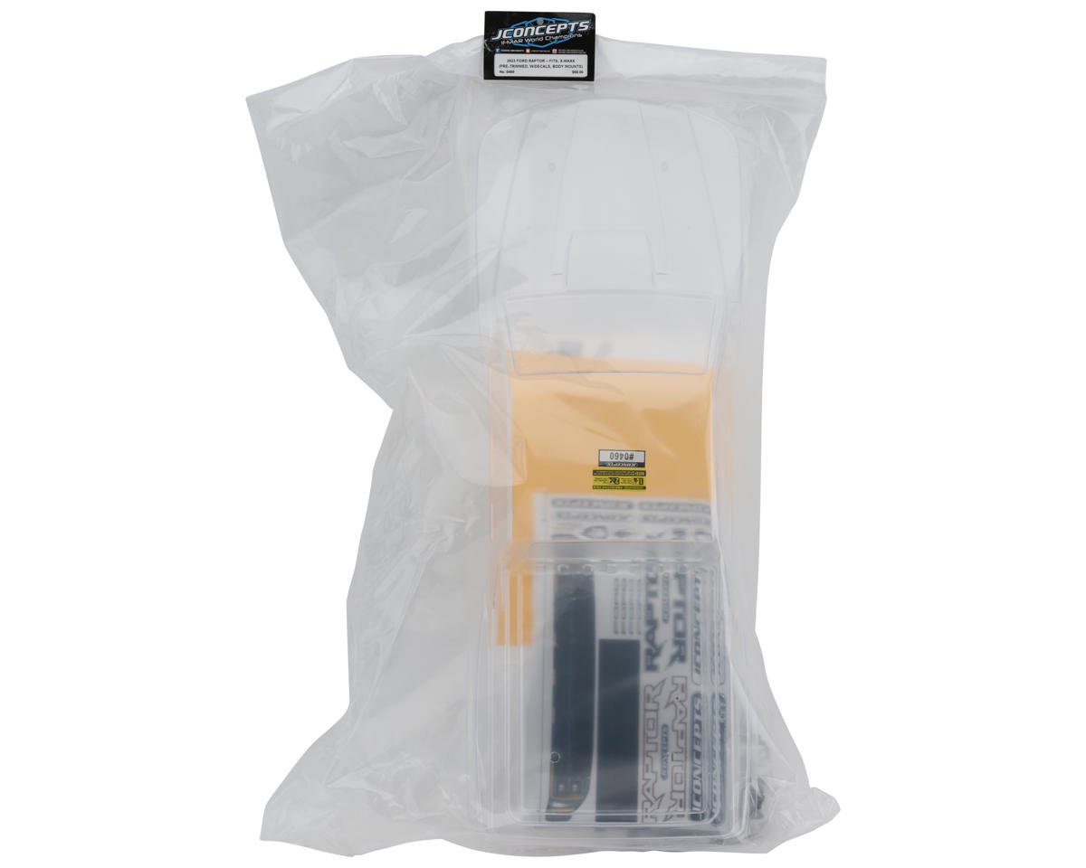 JConcepts JCO0460 2023 Ford Raptor Monster Truck Pre-Trimmed Body for Traxxas® X-Maxx® (Clear)