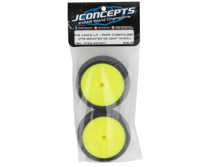JConcepts 3182-201011 Pin Swag 2.2" Pre-Mounted 4WD Front Buggy Carpet Tires (Yellow) (2) (Pink) w/12mm Hex