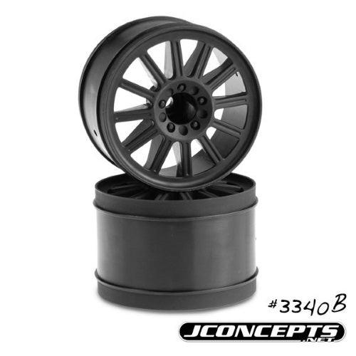 JConcepts 12mm Hex Rulux 2.8" Front Wheel (2) Black Traxxas Rustler Stampede