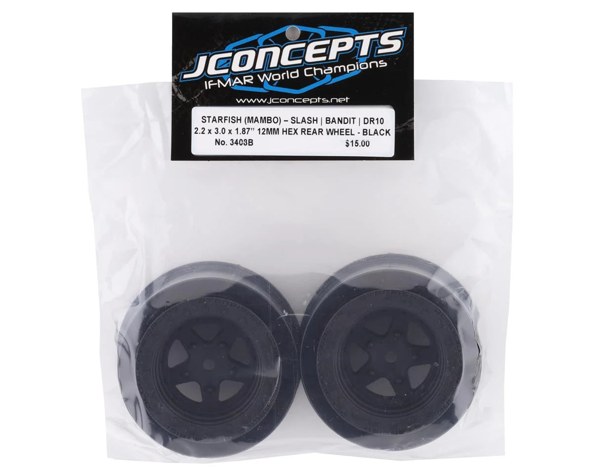 JCONCEPTS 3408B Starfish Mambo Street Eliminator Rear Drag Racing Wheels (Black) (2) w/12mm Hex