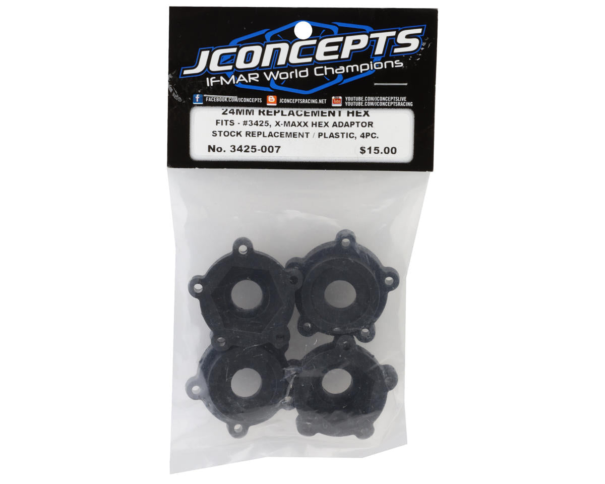 JConcepts 3425-007 Traxxas X-Maxx Hazard Hex Adaptors (4)