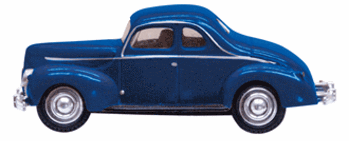 Woodland Scenics JP5598 HO Scale Blue Coupe Vechicle