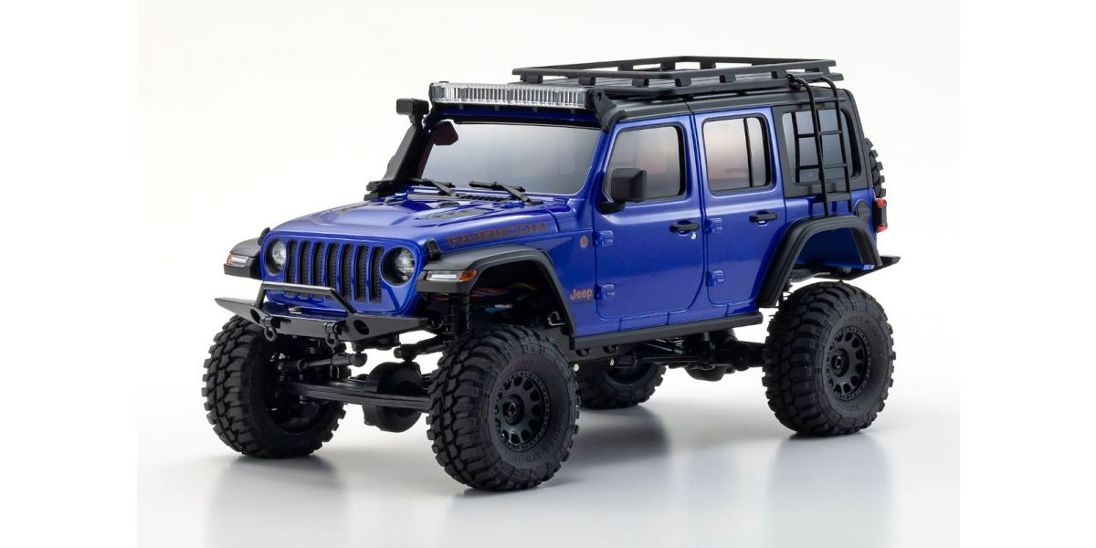 KYOSHO KYO32528MB Mini-Z 4x4 Series Readyset Jeep Wrangler Unlimited Rubicon con accesorios, azul océano metálico