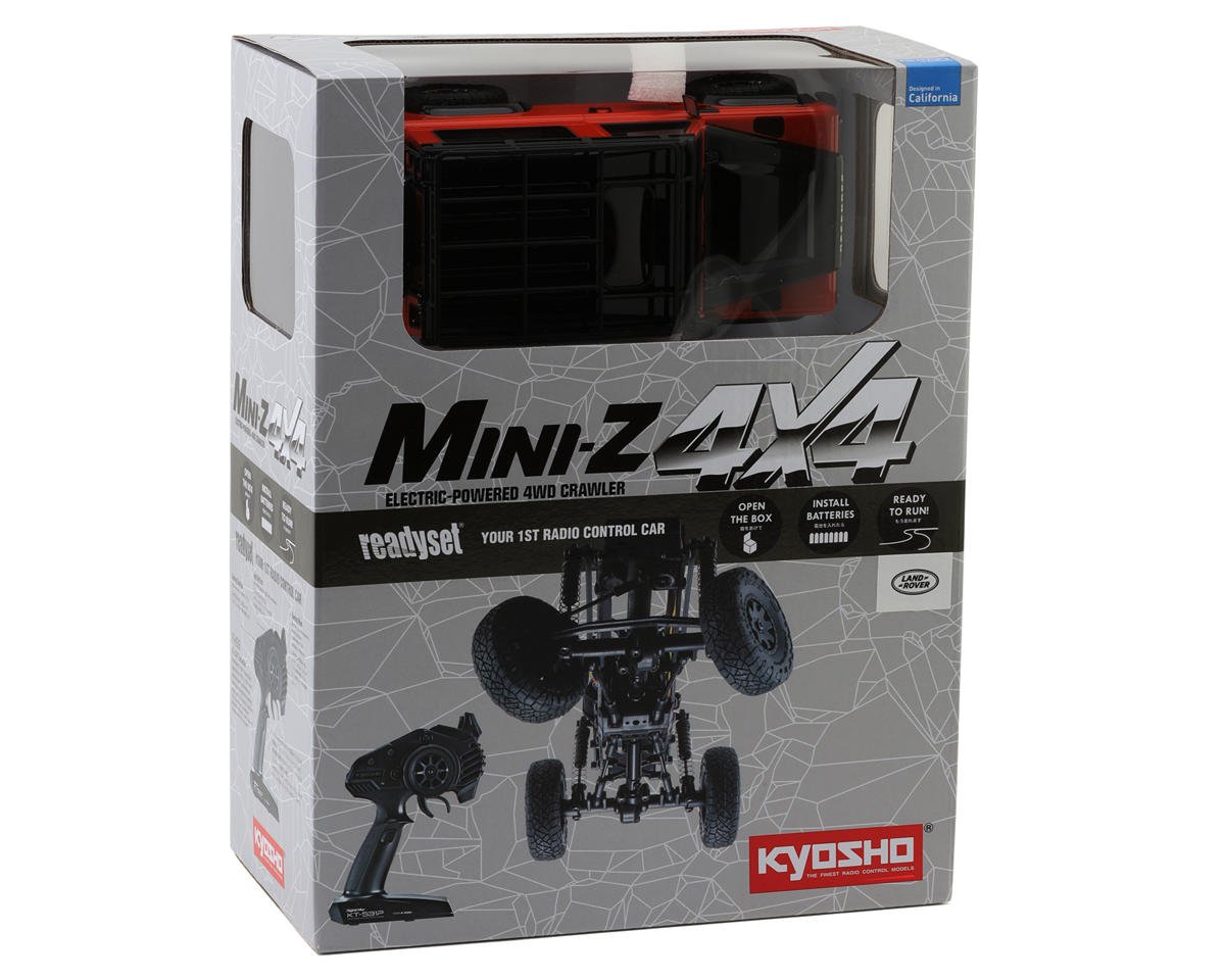 Kyosho KYO32531MO MX-01 Mini-Z 4X4 Readyset w/Land Rover Defender 90 Adventure Body (Orange/Black) & 2.4GHz Radio