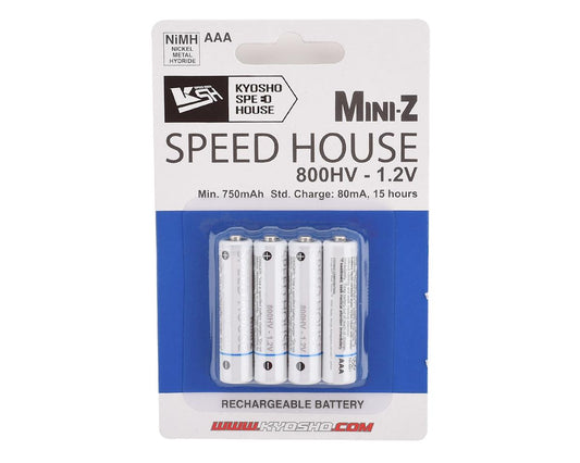 Kyosho KYO71998 Speed House Mini-Z AAA NiMh Batteries (800HV) (4)
