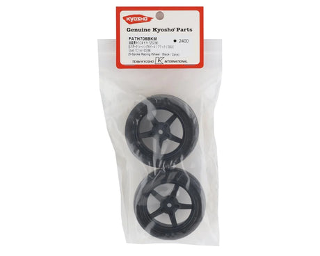 KYOSHO FATH705BKM Fazer Pre-Mounted TC Tire w/5-Spoke Racing Wheel (Black) (2) w/12mm Hex