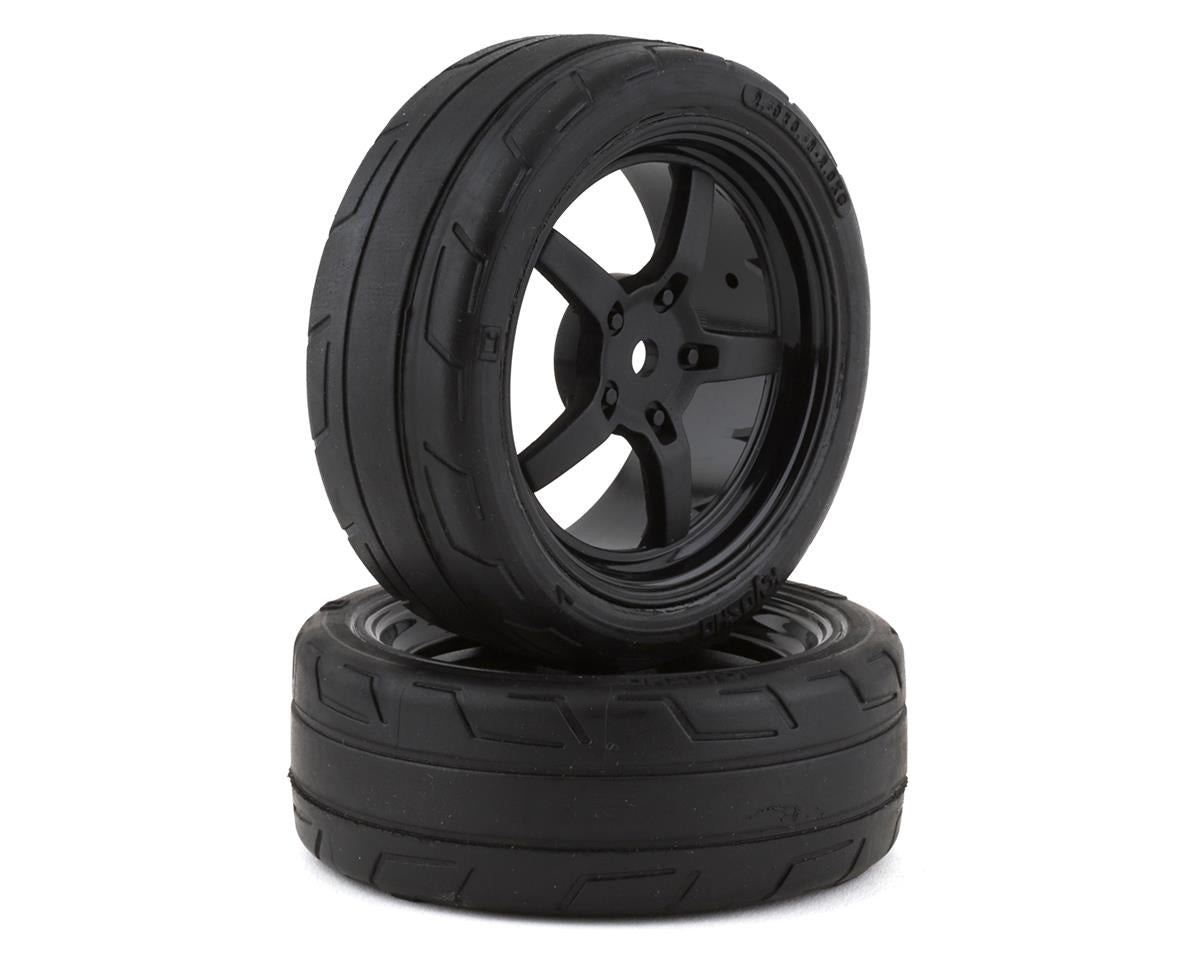 KYOSHO FATH706BKM Fazer FZ02 Pre-Mounted Vintage TC Tire w/8-Spoke Racing Wheel (Black) (2) w/12mm Hex