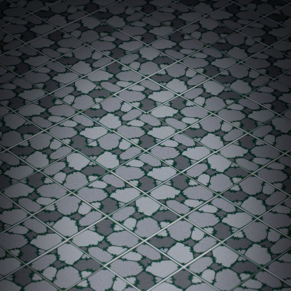 Cobblestone Flooring (Plant Overgrowth) - Custom Printed 2x2 Tile made using LEGO part