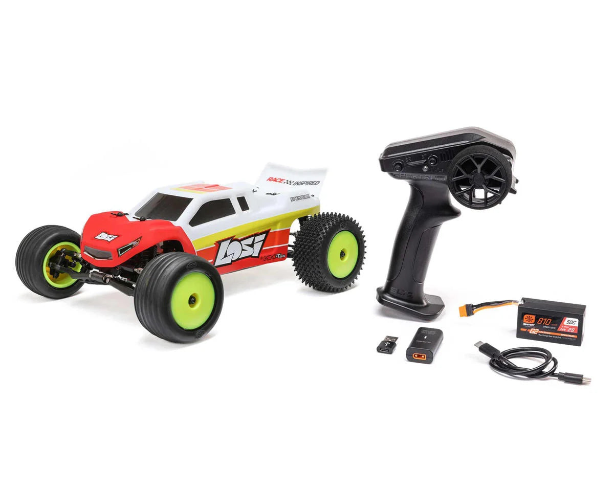 Losi LOS-1056T1 Mini-T 2.0 V2 1/18 RTR 2WD Brushless Stadium Truck (Red) w/2.4GHz Radio, Battery & Charger
