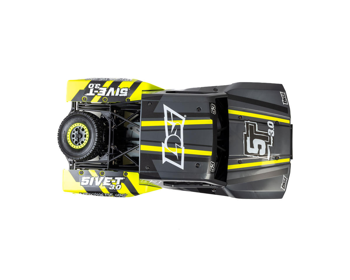 Losi LOS05025 5IVE-TG 3.0 1/5 4WD RTR Gas Desert Truck (Grey/Yellow) w/2.4GHz Radio & 35.2cc Gasoline Engine