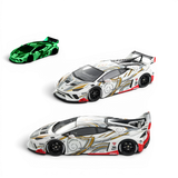 Flame Lamborghini Huracan GT LP610 White Gray - Glow in dark 1:64