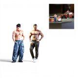 EHC Model Muscle Man Duo Resin Figure Set 1:64