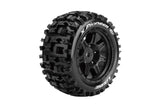 Louise MFT X-Pioneer Sport Monster Truck Tires, 24mm Hex, Mounted on Black Rim (2), fits Arrma Kraton 8S