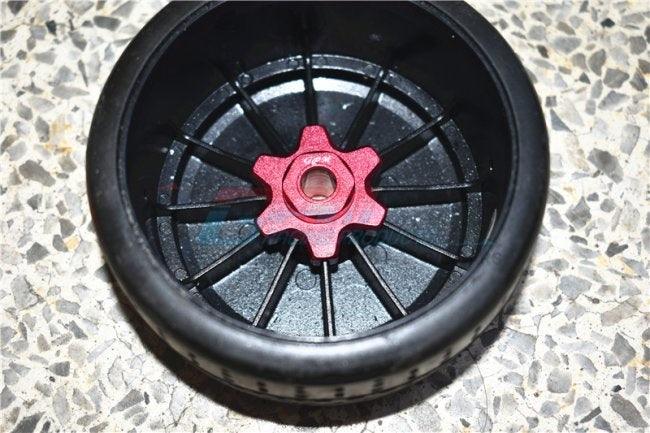 GPM ALUMINUM WHEEL HEX (+6MM) + WHEEL LOCK Arrma Limitless RED