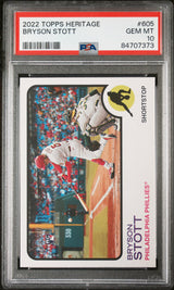 2022 TOPPS HERITAGE BRYSON STOTT  #605 - PSA 10 ROOKIE CARD