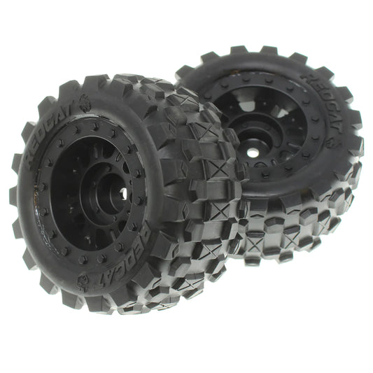 REDCAT 13657 Neumáticos premontados a escala 1/16 (negros) (2 piezas)