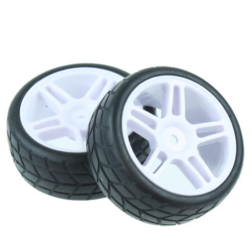 Redcat 02185 1/10th Mounted On-Road Tires(White)(1pr)