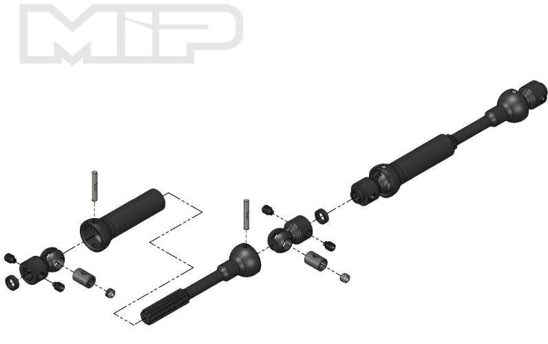 MIP 18120 X-Duty Center Drive Kit 110mm x 135mm /5mm Hubs Axial SCX10 Deadbolt