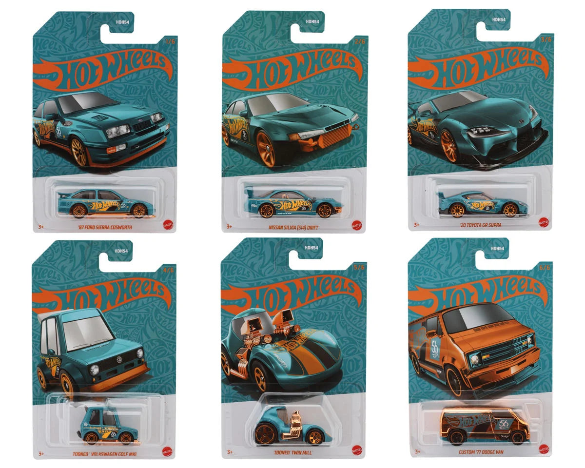 Mattel Hot Wheels MTTHDH54_BOX Yearly Anniversary Assortment (24) (Randomly Chosen)