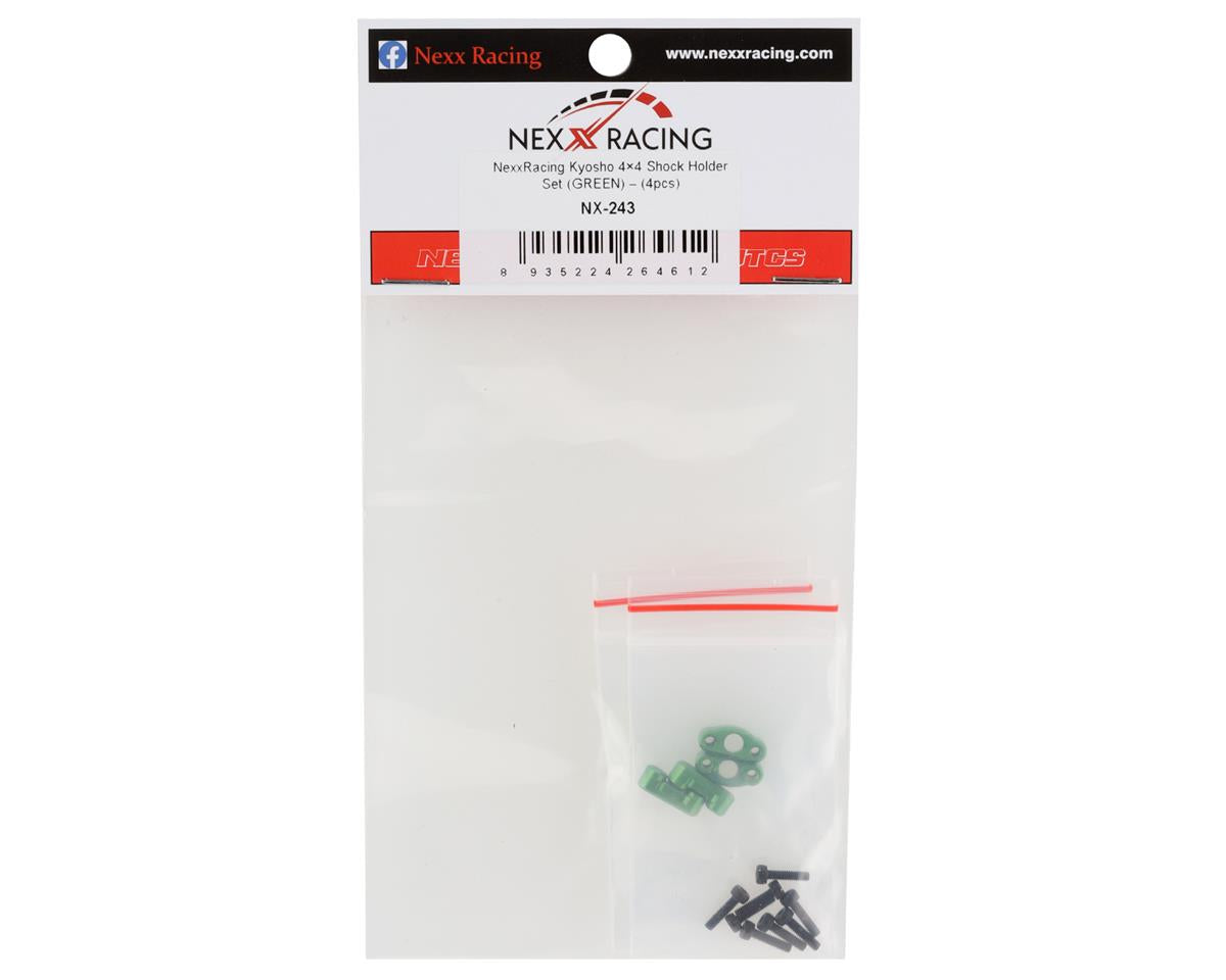 NEXX Racing NX-243 Aluminum Shock Holder Set (Kyosho Mini-Z 4x4) (Green) (4)