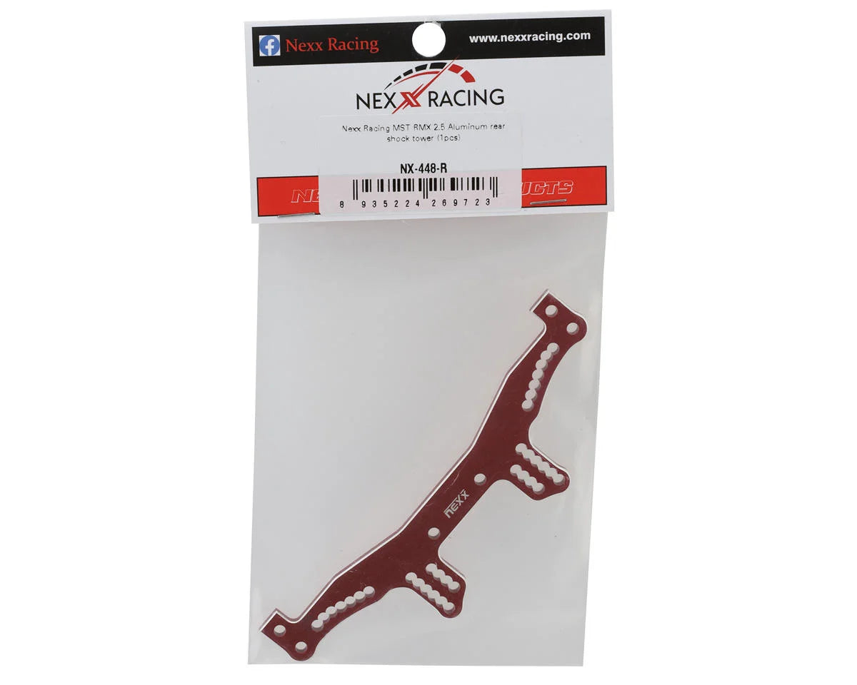 NEXX RACING NX-448-R MST RMX2.5 Aluminum Rear Shock Tower (Red)
