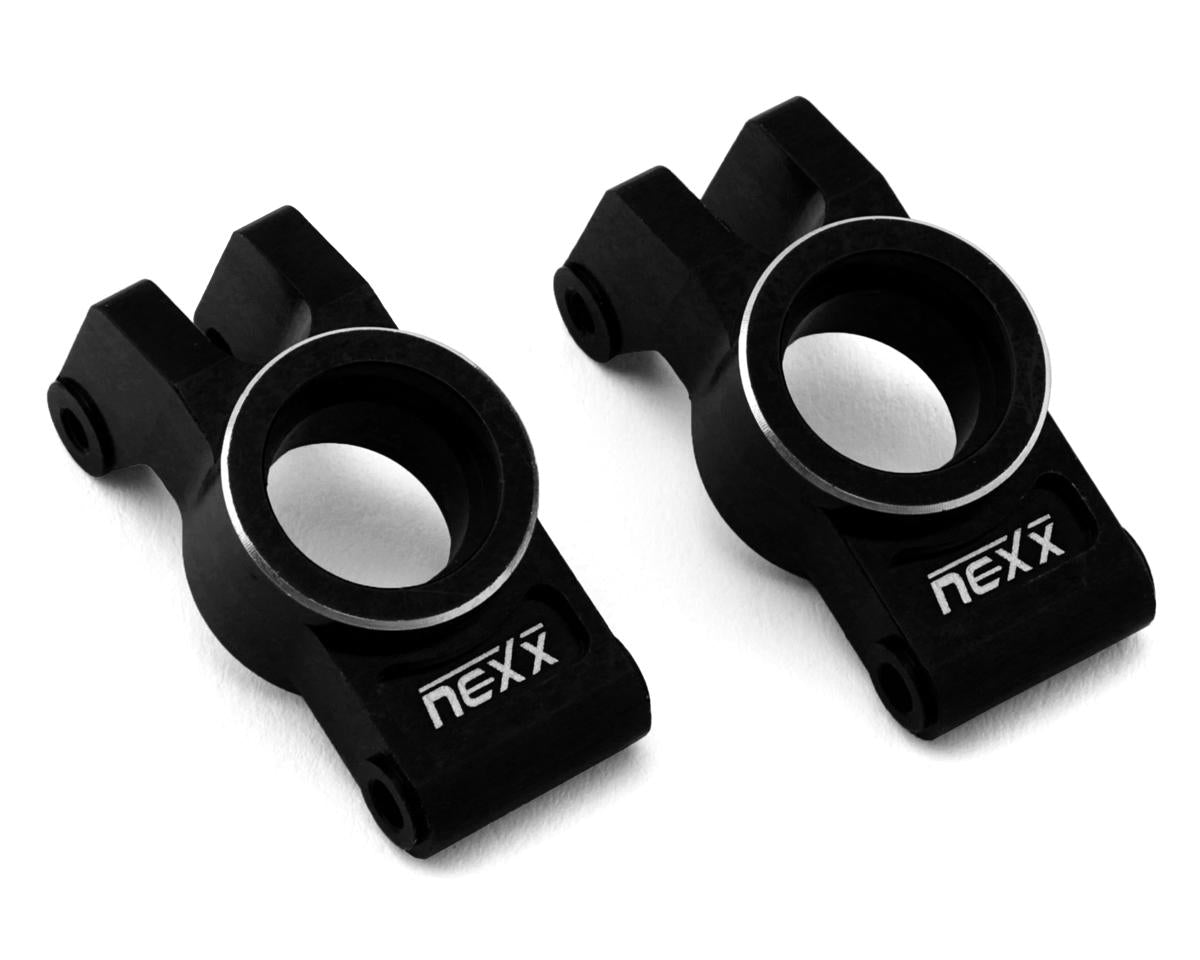NEXX NX-542-B Racing Arrma Grom Aluminum Rear Hub Carriers (Black) (2)