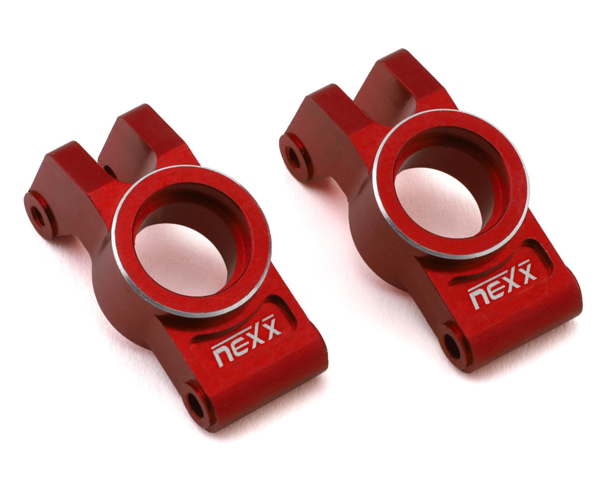 NEXX NX-542-R Racing Arrma Grom Aluminum Rear Hub Carriers (Red) (2)