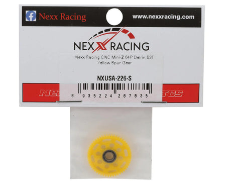 NEXX RACING NXUSA-226-S CNC Mini-Z MR-02/MR-03 64P Delrin Spur Gear (53T) (Yellow)