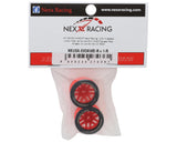 NEXX Racing Mini-Z AWD "JUD" EVO Rear Threaded Side-Wall Carbon Fiber Rims (1mm Offset) (Red) (2)