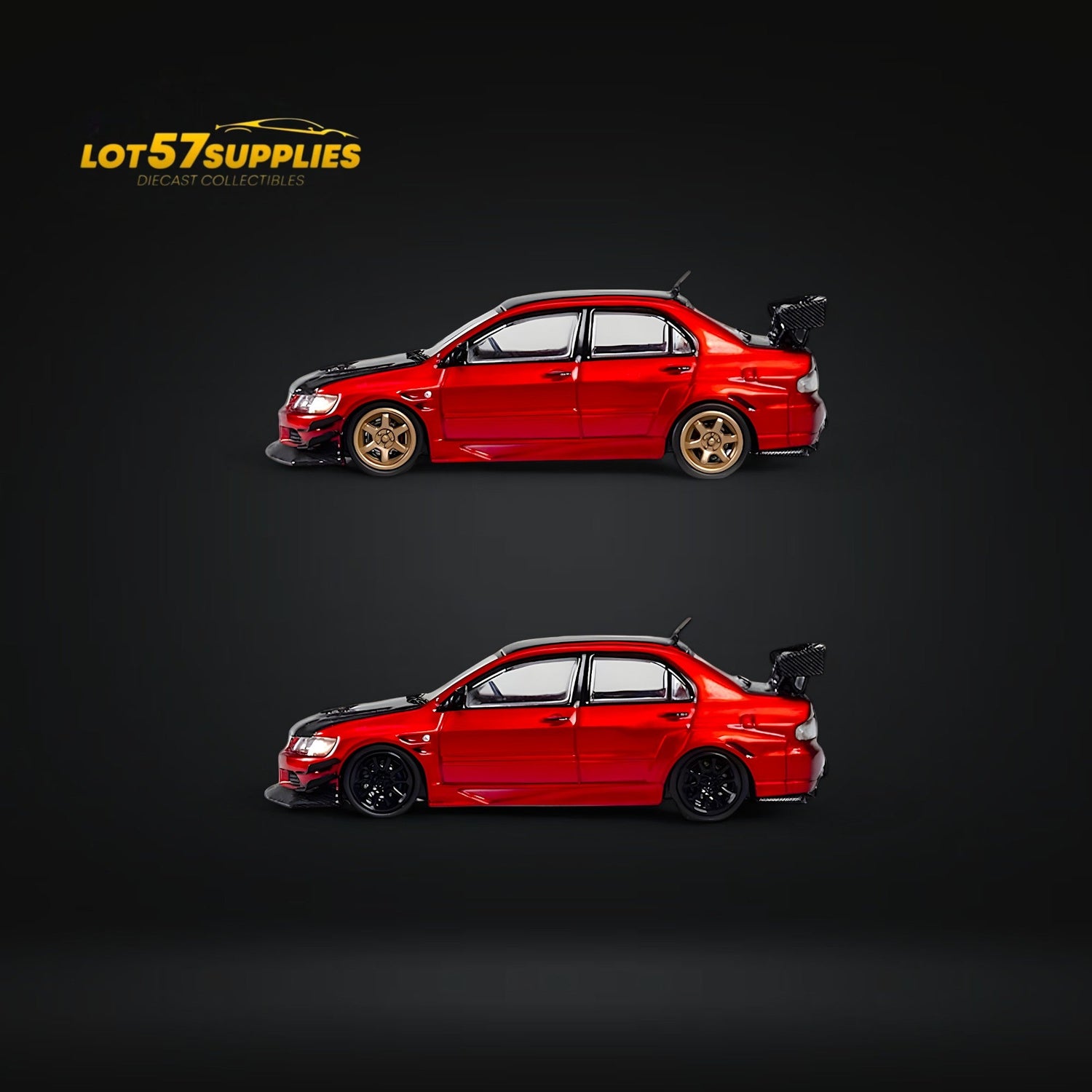 CM Model Mitsubishi Lancer Evolution IX Widebody Metallic Red 1:64