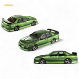 Mortal ER34 Skyline Uras Transparent Metallic Green 1:64