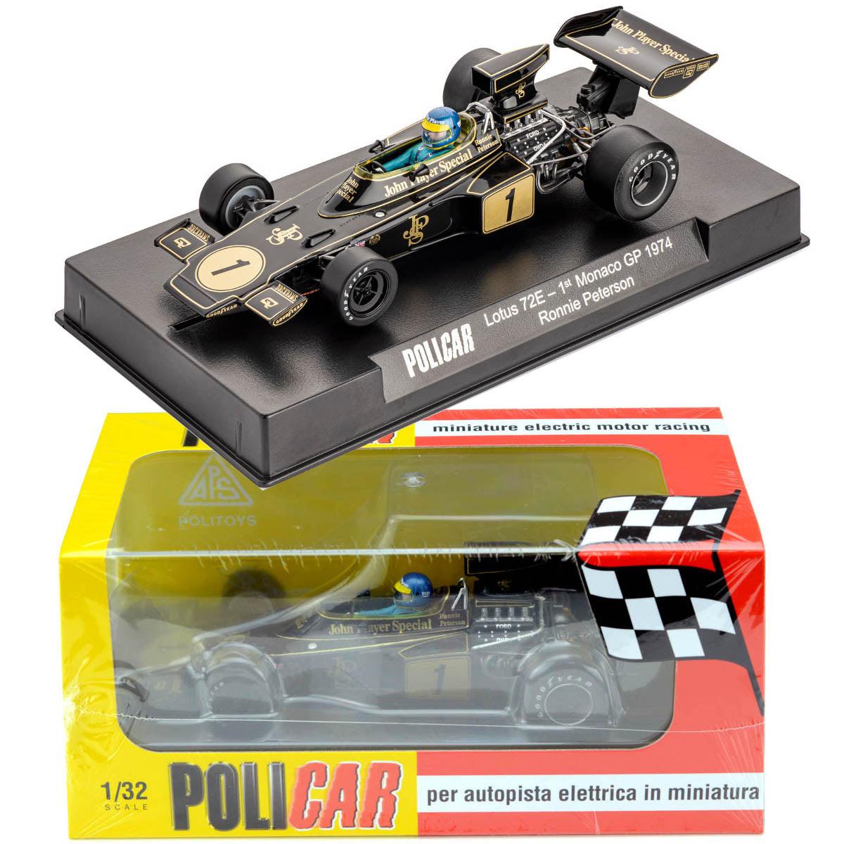 Policar Lotus 72E #1 JPS Monaco GP 1974 Winner Ronnie Peterson Slot Car