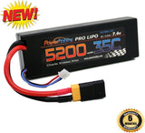 Powerhobby 2s 7.4v 5200mah 35c Lipo Battery w XT60 Plug + Adapter