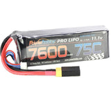 Powerhobby 3s 11.1v 7600mah 75c Lipo Battery w XT60 Plug + Adapter