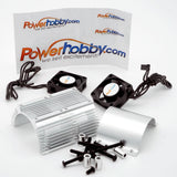Powerhobby Heat Sink w Twin Turbo High Speed Cooling Fans 1/8 Motors Silver