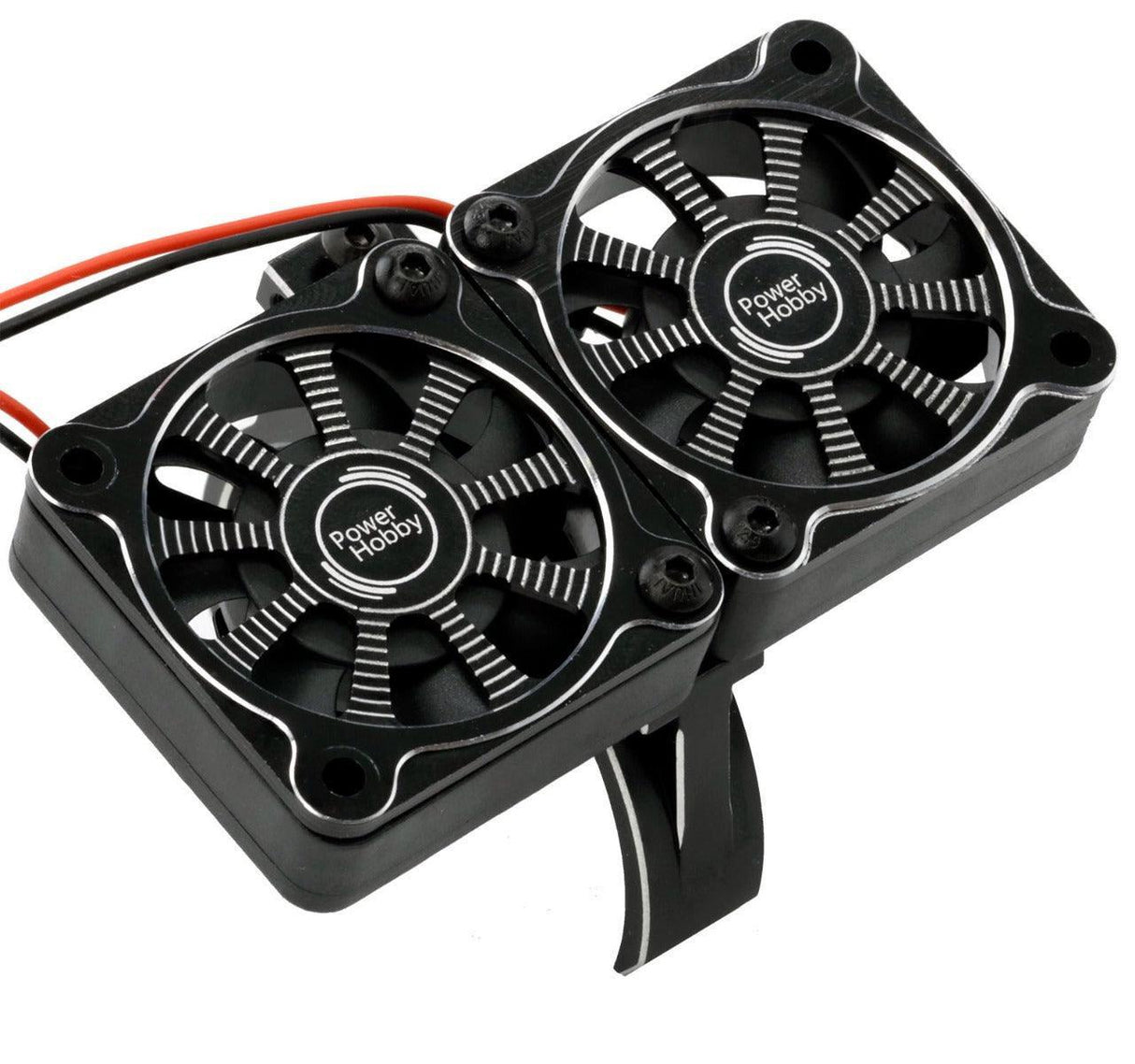 Powerhobby 1/5 Aluminum Heatsink Dual High Speed Cooling Fans w/Cover Black