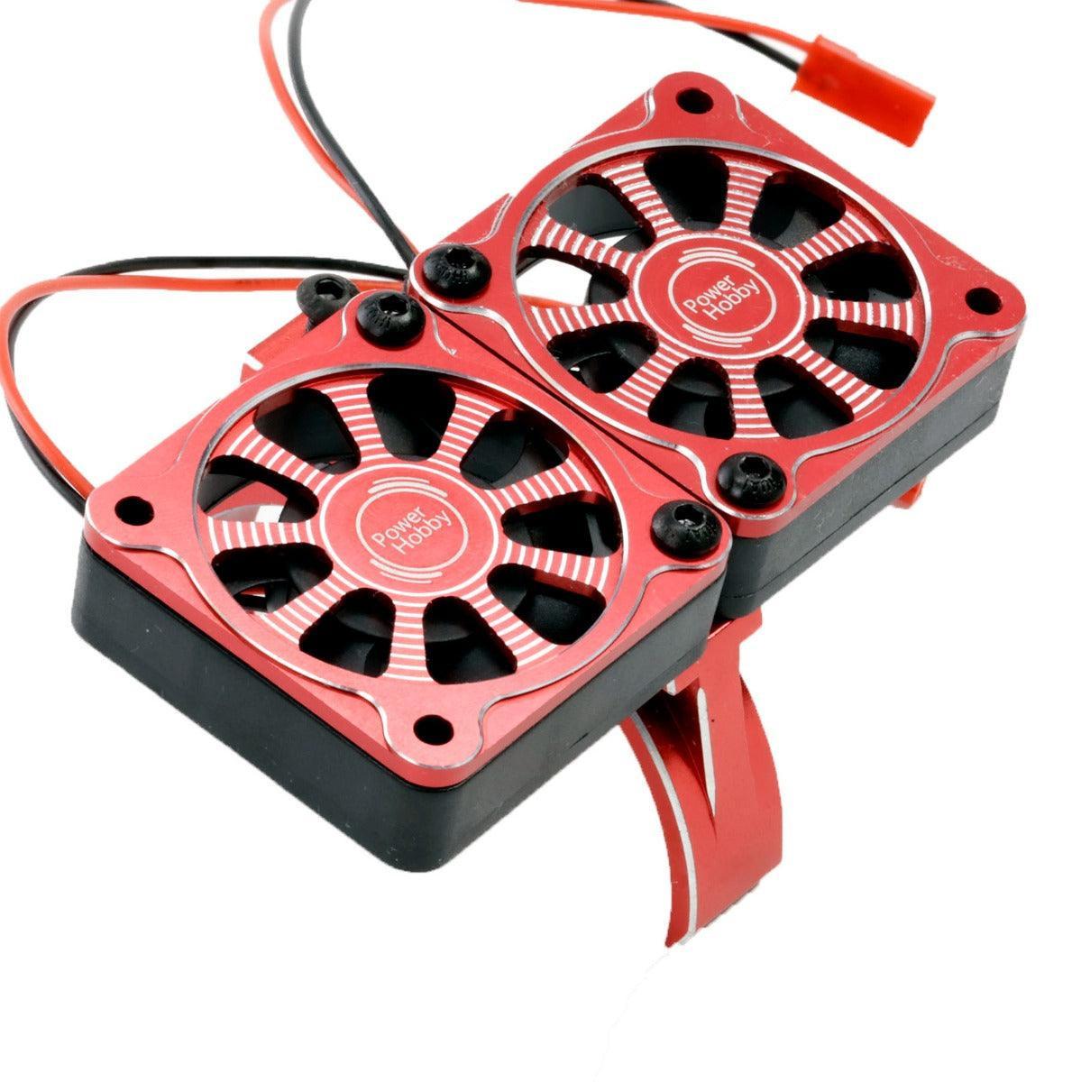 PowerHobby 1/5 Twin Turbo High Speed 40mm Aluminum Cooling Fans Motor Mount Red