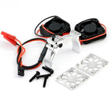 Powerhobby 1/8 Aluminum Heatsink 30mm Twin Turbo High Speed Cooling Fans 28K Silver