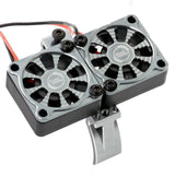 Powerhobby 1/10 Aluminum Heatsink Mount 30mm Twin Turbo Cooling Fans 28K Gunmetal