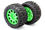 Powerhobby Raptor XL Belted Tires / Viper Wheels (4) FOR Traxxas X-Maxx GREEN