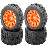 Powerhobby Raptor XL Belted Tires Viper Wheels 4 Arrma Kraton Outcast 8S Orange