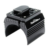 Powerhobby Aluminum Motor Heatsink + Cooling Fan For 1/8 Size Motors Black